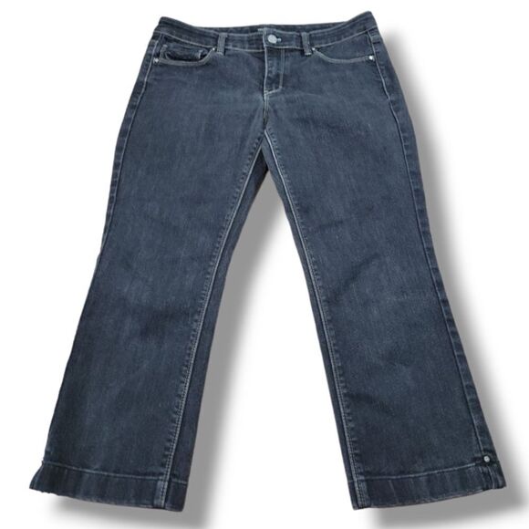 White House Black Market Jeans Size 8 W32"xL23 WHBM Blanc Crop Leg Jeans Stretch - Picture 1 of 6